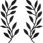 2 Pieces Metal Tree Leaf Wall Decor Vine Olive Branch Leaf Wall Art Wrought Iron Scroll Above The Bed, Living Room, Outdoor Decoration (Black)