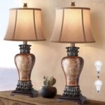 29" Farmhouse Rustic Table Lamps, Set of 2 - 3-Color Temperature Dimmable for Bedroom and Living Room Decor