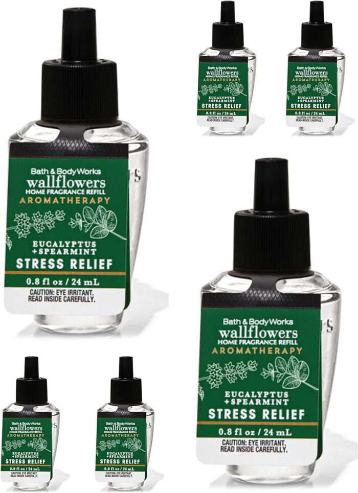 Bath & Body Works Eucalyptus Spearmint 6-Pack Wallflowers Sampler, 0.8 fl oz / 24 mL Each