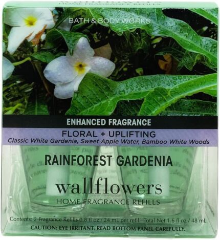 Bath & Body Works Rainforest Gardenia Wallflowers Home Fragrance Refills - ENHANCED FRAGRANCE - 2 Pack