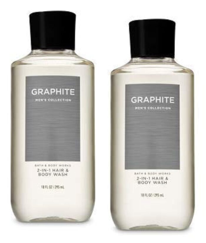 Bath and Body Works 2 Pack Graphite 2-in-1 Hair + Body Wash 10 Oz.