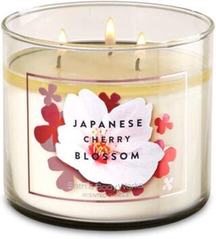 Bath and Body Works JAPANESE CHERRY BLOSSOM 3-Wick Candle 14.5 Ounce