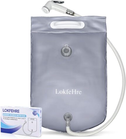 Bedside Shower Water Bag - 2.5 GL Portable Water Shower Bag For Hair Washing In Bed. Use with Inflatable Shampoo Basin, Inflatable Hair Washing Basin, Inflatable Bathtub For Elderly (Silver)