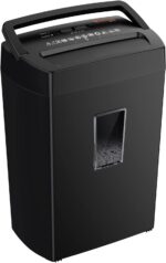 Bonsaii 12-Sheet Cross Cut Paper Shredder, 5.5 Gal Home Office Heavy Duty Shredder for Paper, Credit Card, Mail, Staples, with Transparent Window, High Security Level P-4 (C275-A)