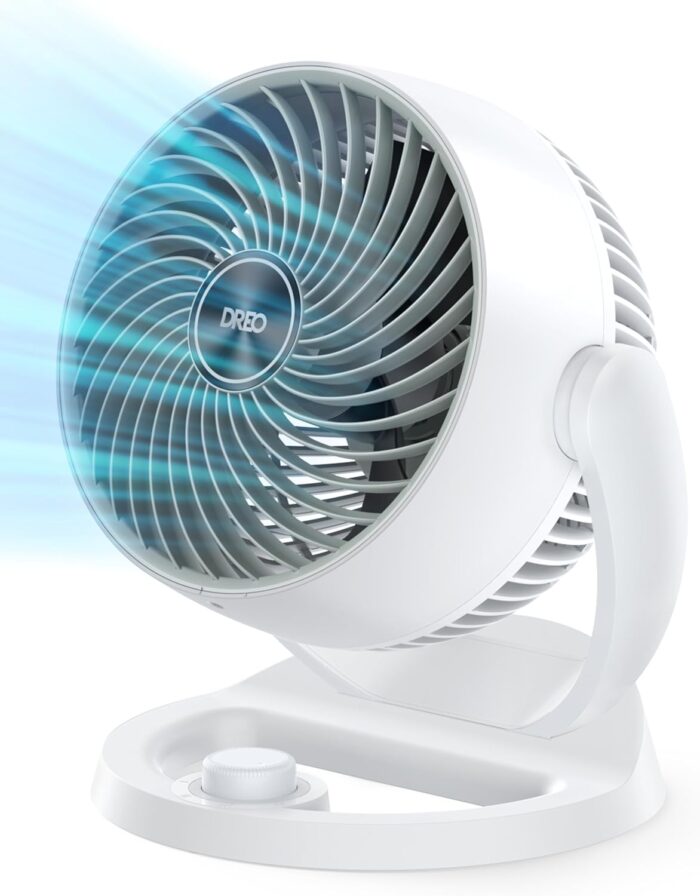 Dreo Fan for Bedroom, 12 Inches, 70ft Powerful Airflow, 28db Quiet Table Air Circulator Fans for Whole Room, 120° Adjustable Tilt, 3 Speeds, Desktop Fan for Home, Office, Kitchen