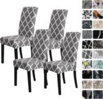 FORCHEER Pattern Stretch Chair Covers for Dining Room Set of 4,Printed Stretchable Dining Chair Slipcover Washable Removable for Kitchen,Hotel,Restaurant,Ceremony Universal Size(4PCS,Geometry)