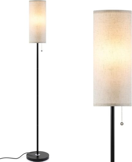 Floor Lamp for Living Room, 3 Color Temperature Modern Standing Lamps, Minimalist Pole Lamp Tall Lamps for Bedroom Living Room Office,Black