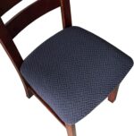 Genina Seat Covers for Dining Room Chair Seat Slipcovers Kitchen Chair Covers (Navy Blue, 4 Pcs)