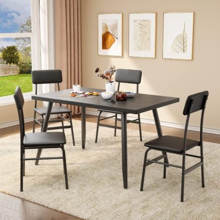 Gizoon Dining Table Set for 4, Kitchen Dining Table with 4 Chairs for Small Space, Apartment