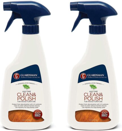 Guardsman Clean & Polish For Wood Furniture - Woodland Fresh - 16 oz Spray - Silicone Free, UV Protection - 461100 Pack of 2