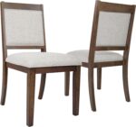 HomePop Classic Parsons Dining Chairs, Neutral Textured Solid (Set of 2)