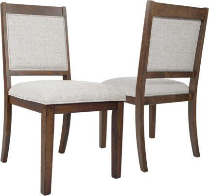 HomePop Classic Parsons Dining Chairs, Neutral Textured Solid (Set of 2)