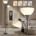 Led Floor Lamp, Super Bright 11W+7W 2100LM Torchiere Floor Lamps for Living Room, Stepless Adjustable 3000K-6000K Temperatures with Remote Control for Bedroom