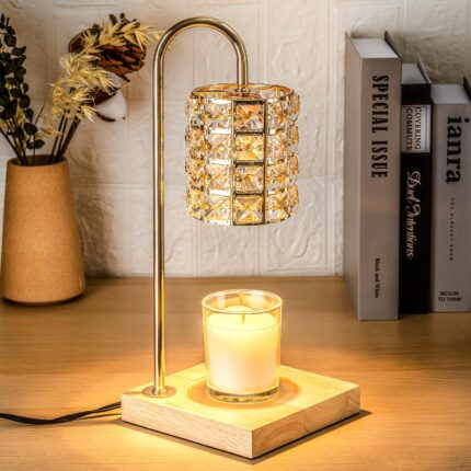 Marycele Candle Warmer Lamp with Timer, Wax Melt Warmer Electric Candle Warmer Light, Modern Vintage Mothers Day Gifts for Mom Aesthetic Room Home Decor Cozy House Warming Gifts, Square Diamond