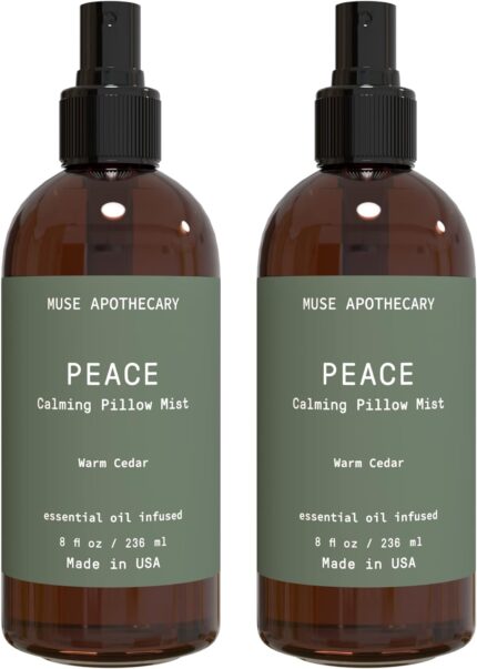 Muse Apothecary Pillow Ritual - Botanical Collection - Calming and Relaxing Pillow Mist, Linen and Fabric Spray - Infused with Natural Aromatherapy Essential Oils - 8 oz, Warm Cedar