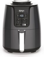 Ninja AF101 Air Fryer that Crisps, Roasts, Reheats, & Dehydrates, for Quick, Easy Meals, 4 Quart Capacity, & High Gloss Finish, Grey