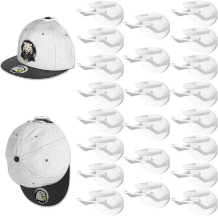 Niunuerga 22 Pack Adhesive Hat Hooks for Wall, Super Strong Hat Rack for Baseball Caps, Minimalist Hat Organizer Display for Home Decor, Hat Hangers Holder for Wall, Door, Closet, No Drilling (White)