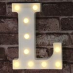 Pooqla LED Marquee Letter Lights Sign, Light Up Alphabet Letter for Home Party Wedding Decoration L