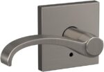 Schlage Custom FC21 WIT 619 COL Whitney Lever with Collins Trim Hall-Closet and Bed-Bath Lock, Satin Nickel