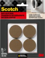 Scotch Gripping Pads, 8 Pcs, 1.5" inch Round Pads, Self-Adhesive, Stabilizes Appliances on Floors and Tabletops, Textured Pads Deliver Reliable Traction, Non-Slip Furniture Pads (SP940-NA)