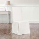 SureFit Essential Twill Long Dining Chair Slipcover in White