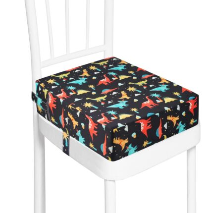 Toddler Booster Seat for Dining Table, Washable Thick Strong Support Portable Booster Chair for Toddlers Eating, Easy Cleaning Booster Seat Cushion Detachable with Fix Straps