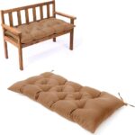 Waterproof Lounger Seat Cushions Outdoor Loveseat Bench Seat Pads Tufted Bench Cushion (39.4 X 19.7 Inch, Khaki)