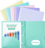 12 Pack Folders with Pockets,2 Pocket Folder, 3 Prong Folders and Plastic Folders Fit Letter Size,for School Office Home Bussiness.