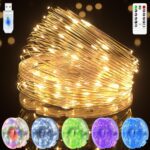 200-LED Fairy Lights with Remote & Timer, 66FT Waterproof USB Fairy String Lights, Plug in Twinkle Lights for Bedroom, Christmas Lights 8-Modes Outdoor Indoor Decor Party