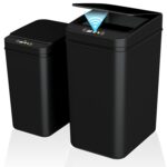 2Pack 3.5 Gallon, 2.2 Gallon Bathroom Small Trash Can with Lid Touchless Automatic Garbage Can Slim Waterproof Motion Sensor Smart Trash Bin for Bedroom, Office, Living Room