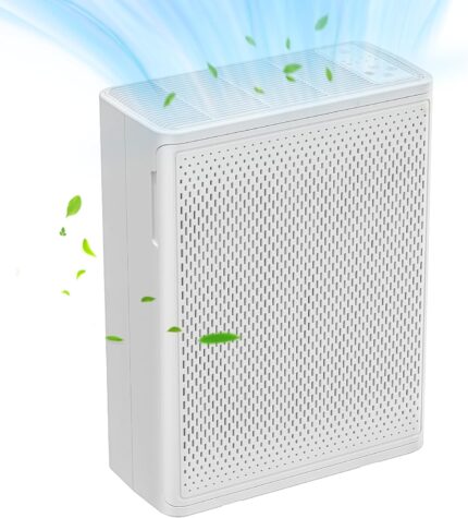 Air Purifiers for Large Room Up to 1950 Sqft,24dB Quiet Air Purifier,Fresh Air Better Sleep, H13 True HEPA Air Cleaner For Office, Dorm, Apartment,Kitchen.P400 White