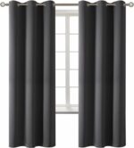 BGment Blackout Curtains - Grommet Thermal Insulated Room Darkening Bedroom and Living Room Curtain, Set of 2 Panels (42 x 72 Inch, Dark Grey)