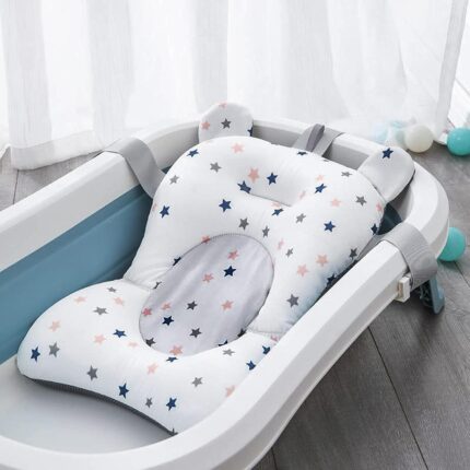 Baby Bath Pad Anti-Slip Infant Bath Cushion Newborn Bathtub Seat Support Cushion Mat Soft Floating Bathing Tub Seat Pillow Shower Bather Bed for Baby 0-12 M (Tub Not Included),one size