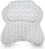 Bath Pillow Bathtub Pillow Back Neck Support Pillow, Spa Cushion for Tub, Relaxing Headrest Bath Pillow, Portable Washable Bathtub Accessories with 3D Air Mesh Thick Soft Bath Pillow