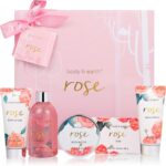 Bath and Body Gift Set for Women, Body & Earth 5 Pcs Rose Spa Set Gifts for Women, Self Care Kit, Lotion Sets for Women, Mothers Day Gifts