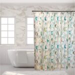 Bed Bath & Beyond Allen Watercolor Tiles Single Shower Curtain Green