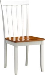 Boraam Bloomington Dining Chair, White/Honey Oak, Set of 2