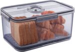 Bread Box Bread Boxes for Kitchen Counter Airtight, Time Recording Bread Storage Container with Lid, Bread Keeper for Homemade Bread, Toast, Bagel, Donut and Cookies, LARGE