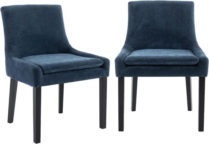 COLAMY HY-T89-Blue Modern Dining Chairs, Set of 2, Blue