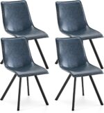 COLAMY XL-0086-Blue-L-2Sets Leather Dining Chair, set of 4, Blue