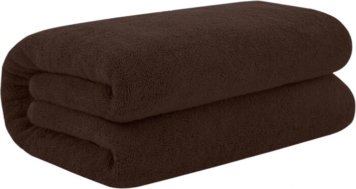 DAN RIVER 100% Cotton Luxury Oversized Bath Towel 40”x80” Clearance Pack of 1 – 600 GSM Highly Absorbent & Quick Dry Extra-Large Bath Sheet for Bathroom, Hotel, Spa, Beach, Pool, Gym in Brown