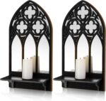 Gothic Sconces Wall Decor Set of 2, Arched Church Wall Sconces Decorative Gothic Wall Decor for Living Room, Bathroom, Dining Room