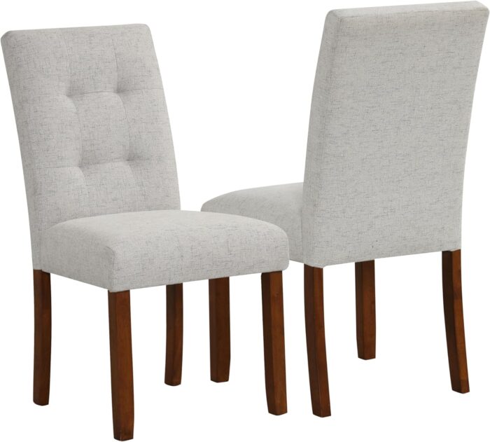 HomePop Classic Parsons Dining Chairs, Pack of 2, Slate Gray Woven