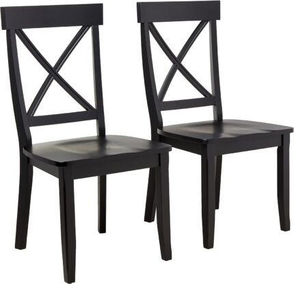 Homestyles Blair Dining Chair Pair, 18-4/5" W, 22-1/4" D, 38-3/8" H, Black