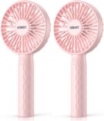 HonHey Handheld Fan, Super Mini Portable Fan with Rechargeable Battery Operated and 3 Adjustable Speed, Personal Hand Held Fan for Girls Women Kids Outdoor Travelling Indoor Office Home Eyelash Fan