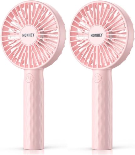 HonHey Handheld Fan, Super Mini Portable Fan with Rechargeable Battery Operated and 3 Adjustable Speed, Personal Hand Held Fan for Girls Women Kids Outdoor Travelling Indoor Office Home Eyelash Fan