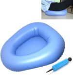 KIKIGOAL Bigger Washable Portable Air Inflation Blue Bed Pan Bedridden Elderly Inflatable Stool Bedsore Toilet