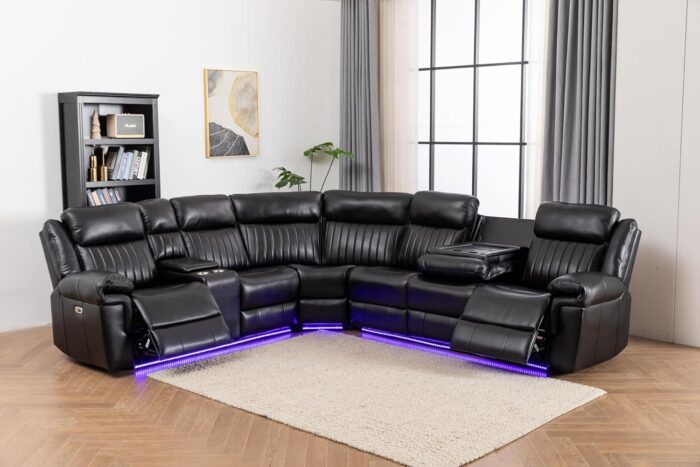 Kingway Jexon Sectional, Black