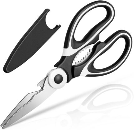 Kitchen Shears - QtoiKce Kitchen Scissors Heavy Duty Stainless Steel Food Shears for Cutting Meat, Fish, Poultry Shears Multipurpose Utility Scissors