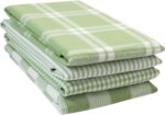 LANE LINEN Kitchen Towels Set - Pack of 4 Cotton Dish Towels for Drying Dishes, 18”x 28”, Kitchen Hand Towels, Absorbent Tea Towels, Dish Towels for Kitchen, Quick Drying Kitchen Towels - Sage Green